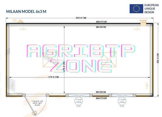 Conteneur Bureau Milan – Unité Modulaire de 6 x 3 m – Image 2